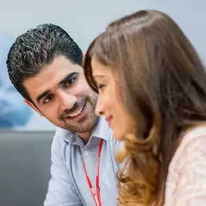 employees having coffee break 